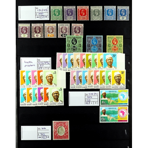 93 - COMMONWEALTH BETTER ITEMS. A stock book containing sets, higher / top values, stamps with varieties,... 