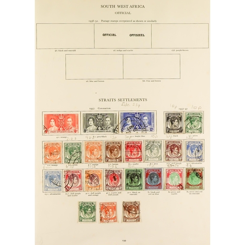 116 - COMMONWEALTH KING GEORGE VI used, remaindered collection in SG King George VI 'Crown' album, chiefly... 