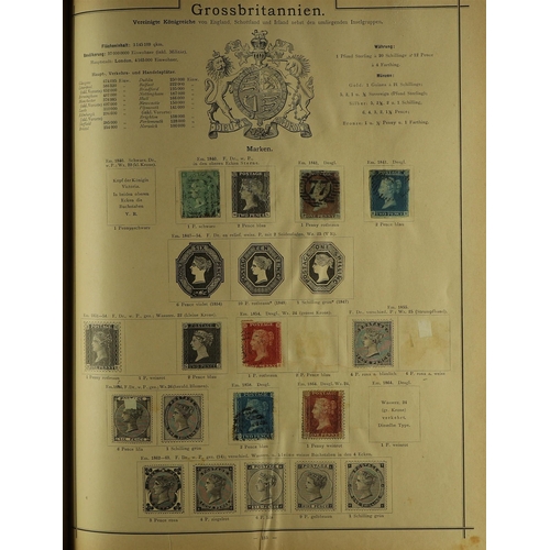 119 - WORLD 19TH CENTURY COLLECTION in a large old 'Universal Briefmarken Album' for stamps to 1890 - alth... 