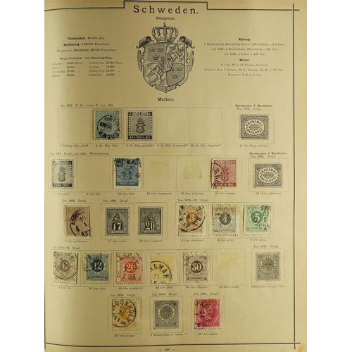 119 - WORLD 19TH CENTURY COLLECTION in a large old 'Universal Briefmarken Album' for stamps to 1890 - alth... 