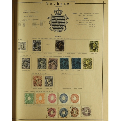 119 - WORLD 19TH CENTURY COLLECTION in a large old 'Universal Briefmarken Album' for stamps to 1890 - alth... 