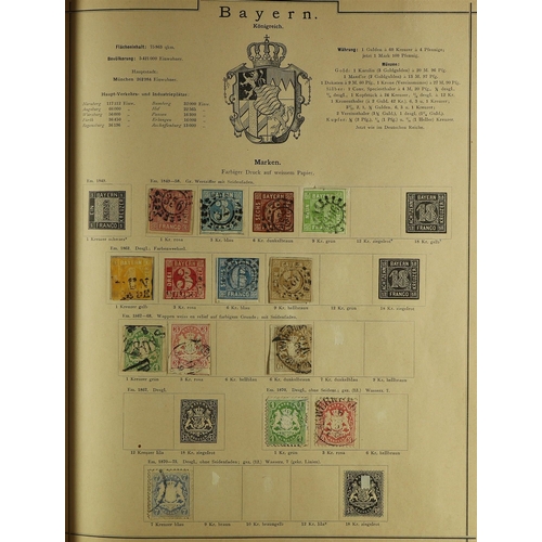 119 - WORLD 19TH CENTURY COLLECTION in a large old 'Universal Briefmarken Album' for stamps to 1890 - alth... 