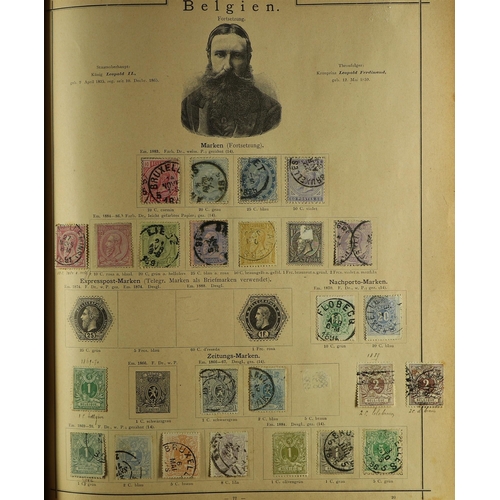 119 - WORLD 19TH CENTURY COLLECTION in a large old 'Universal Briefmarken Album' for stamps to 1890 - alth... 