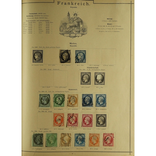 119 - WORLD 19TH CENTURY COLLECTION in a large old 'Universal Briefmarken Album' for stamps to 1890 - alth... 