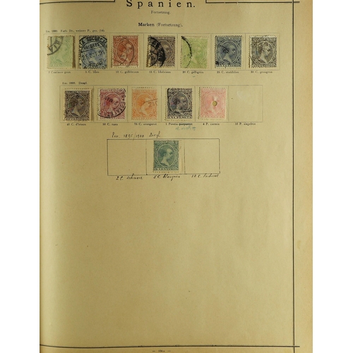 119 - WORLD 19TH CENTURY COLLECTION in a large old 'Universal Briefmarken Album' for stamps to 1890 - alth... 