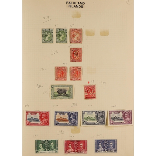 125 - COMMONWEALTH QV to QEII mint & used collection in an album with Falkland Is, British West Indies and... 