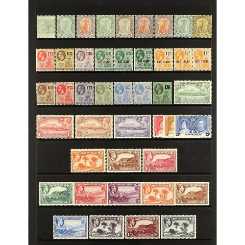 126 - COMMONWEALTH MINT QV to QEII on 5 black protective pages, Ascension 1922 3s, 1924-33 3s, Barbados 19... 