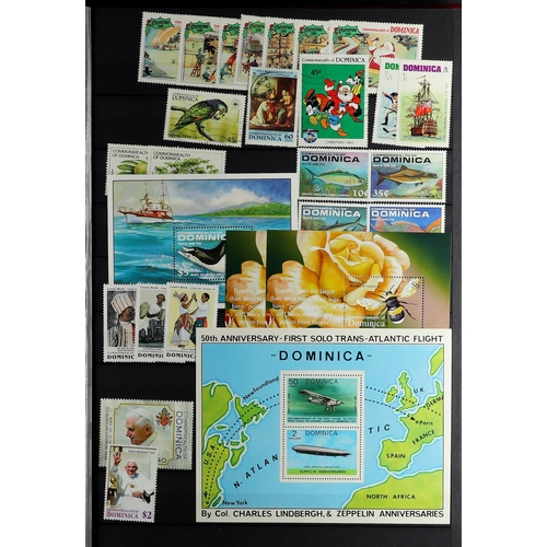 155 - CARIBBEAN IN A LARGE STOCK BOOK of chiefly modern mint sets and miniature sheets but also some older... 