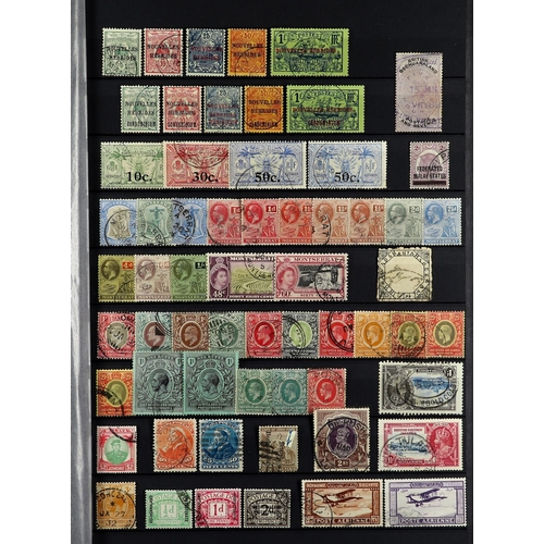 156 - COMMONWEALTH selection of chiefly QV - KGV used stamps on black stock pages, stc £2500+ (approx 100 ... 