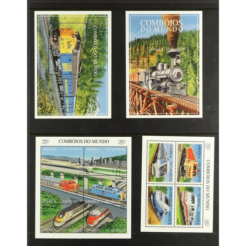 159 - RAILWAYS ON STAMPS & MINIATURE SHEETS. A collection of 1960's - 1990's never hinged mint complete se... 