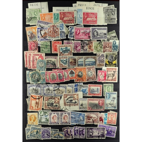 162 - WORLD WIDE IN BIG STOCKBOOK. contains mint and used 1860 - 1990's collection. Note GB 1948 £1 Weddin... 