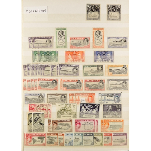 170 - BRITISH AFRICA mint / never hinged mint & used stamps in a box file, Ascension, St Helena, Seychelle... 