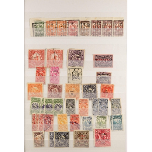 176 - LATIN AMERICA - REVENUE STAMPS incl telegraph stamps, on protective stock pages incl. some Telegraph... 