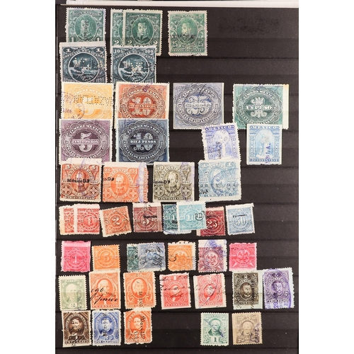 176 - LATIN AMERICA - REVENUE STAMPS incl telegraph stamps, on protective stock pages incl. some Telegraph... 