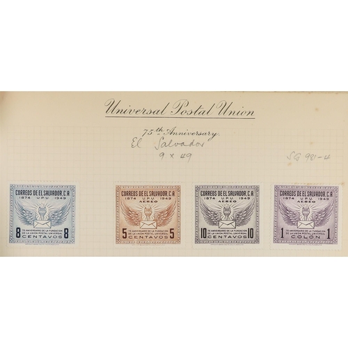 183 - UPU 1949 WORLD WIDE COLLECTION. of mint sets in 2 UPU special albums (no commonwealth) chiefly very ... 