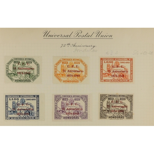 183 - UPU 1949 WORLD WIDE COLLECTION. of mint sets in 2 UPU special albums (no commonwealth) chiefly very ... 