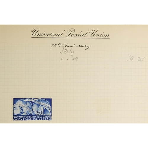 183 - UPU 1949 WORLD WIDE COLLECTION. of mint sets in 2 UPU special albums (no commonwealth) chiefly very ... 