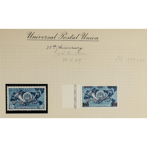 183 - UPU 1949 WORLD WIDE COLLECTION. of mint sets in 2 UPU special albums (no commonwealth) chiefly very ... 