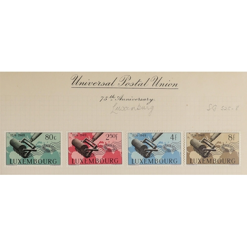 183 - UPU 1949 WORLD WIDE COLLECTION. of mint sets in 2 UPU special albums (no commonwealth) chiefly very ... 