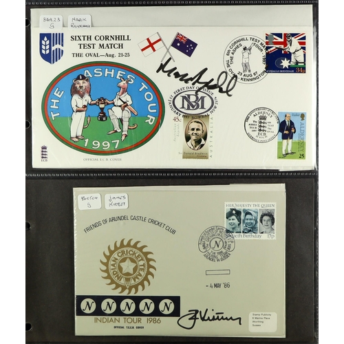 196 - CRICKET - SIGNED COVERS collection of chiefly British special covers spanning 1973 to 2002, each aut... 