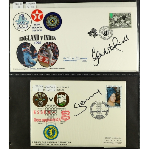 196 - CRICKET - SIGNED COVERS collection of chiefly British special covers spanning 1973 to 2002, each aut... 