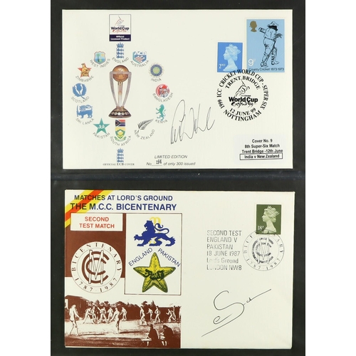 196 - CRICKET - SIGNED COVERS collection of chiefly British special covers spanning 1973 to 2002, each aut... 