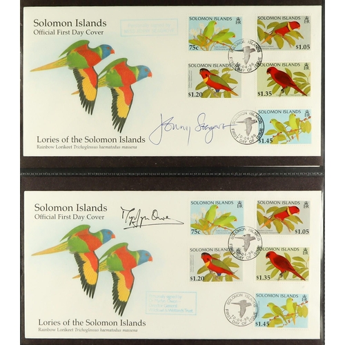 221 - BIRDS - SIGNED COVERS COLLECTION of 48 illustrated 1990 - 1996 First Day Covers from a wide range of... 