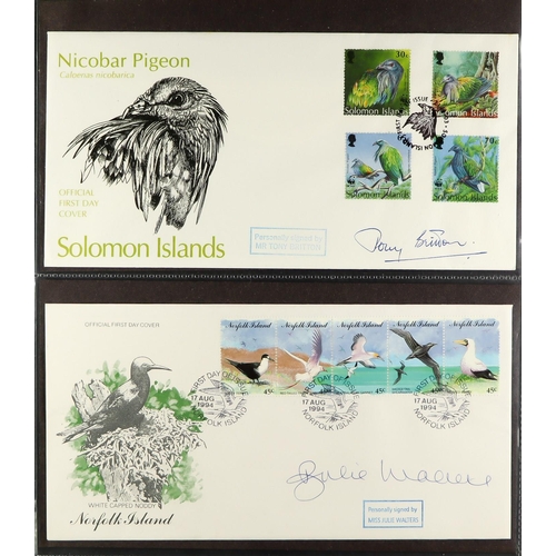 221 - BIRDS - SIGNED COVERS COLLECTION of 48 illustrated 1990 - 1996 First Day Covers from a wide range of... 