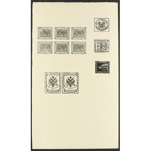 227 - [c] FORGERIES COLLECTION of chiefly 'foreign' stamps in a binder, note small sheets of Confederate s... 