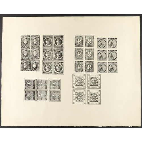 227 - [c] FORGERIES COLLECTION of chiefly 'foreign' stamps in a binder, note small sheets of Confederate s... 