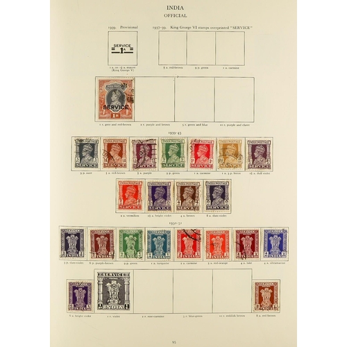 228 - KING GEORGE VI 'CROWN 'ALBUM. Sparsely filled with used stamps from the larger countries with GB com... 