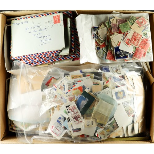 229 - LARGE BOX with an on & off paper accumulation in bags, envelopes, tins (one with 70+ Kensitas silk f... 