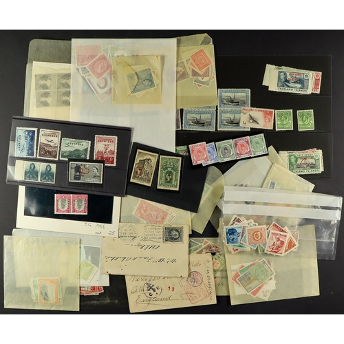 239 - TWO UNSORTED BOXES of albums, album pages, stamps in packets, on stockcards and in tub, and Censor m... 