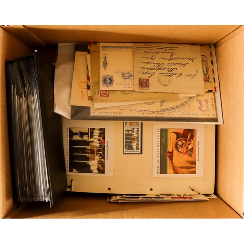 245 - BALANCE, MOSTLY COVERS assortment in a box. Commonwealth and Overseas, and a few stock cards with st... 