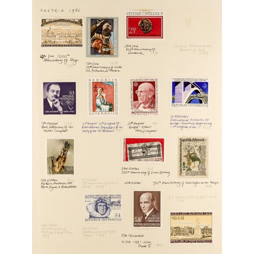 255 - AUSTRIA & SWITZERLAND MINT COLLECTIONS, each in a 'Senator' spring-back album informatively written-... 