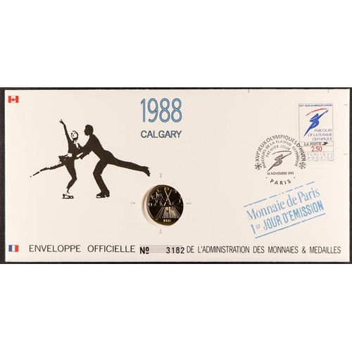 258 - WINTER OLYMPIC MEDAL COVERS collection of 12 special French covers for the 1992 Albertville games wi... 