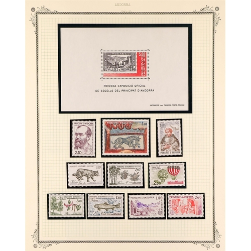 266 - ANDORRA FRENCH 1961 - 1985 never hinged mint collection on pages, stc Yvert €1200+ (200+ stamps, 1 m... 