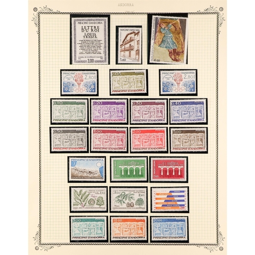 266 - ANDORRA FRENCH 1961 - 1985 never hinged mint collection on pages, stc Yvert €1200+ (200+ stamps, 1 m... 