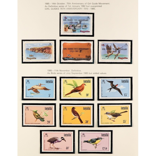 273 - ANGUILLA 1981 - 1990 NEVER HINGED MINT in SG Anguilla album, sets & miniature sheets, apparently com... 