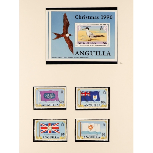 273 - ANGUILLA 1981 - 1990 NEVER HINGED MINT in SG Anguilla album, sets & miniature sheets, apparently com... 