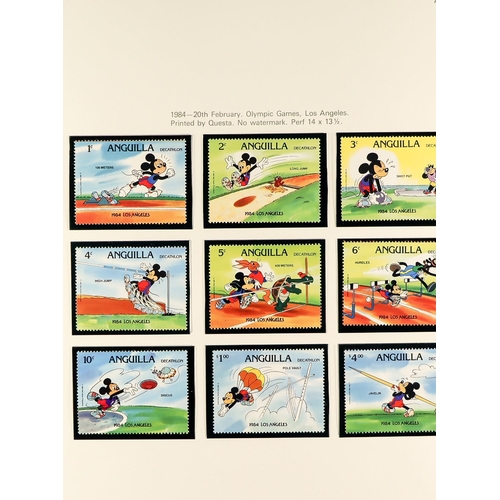 273 - ANGUILLA 1981 - 1990 NEVER HINGED MINT in SG Anguilla album, sets & miniature sheets, apparently com... 