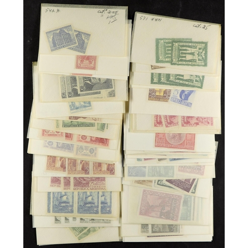 276 - ARGENTINA 1860 - 1990's MINT / NEVER HINGED MINT with light duplication sorted into glassine packets... 