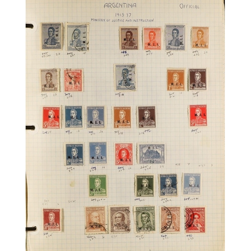 277 - ARGENTINA 1860's - 1980's COLLECTION / ACCUMULATION of mint & used stamps in a single binder incl. 1... 