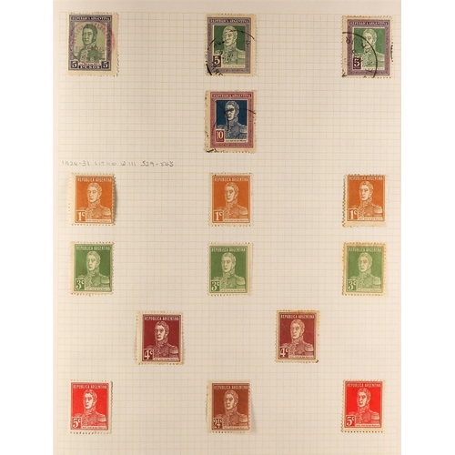 286 - ARGENTINA 1921 - 1967 COLLECTION of mint & used stamps in 2 spring-back albums with duplication, set... 