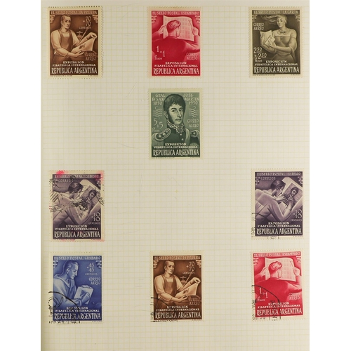 286 - ARGENTINA 1921 - 1967 COLLECTION of mint & used stamps in 2 spring-back albums with duplication, set... 