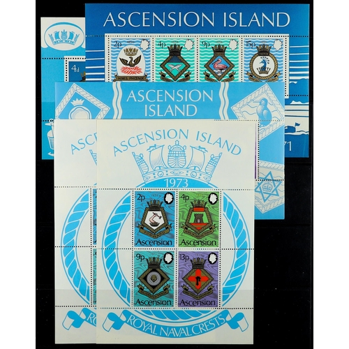 291 - ASCENSION 1967 - 2007 CHIEFLY NEVER HINGED MINT collection on black protective pages, note 1976 Bird... 