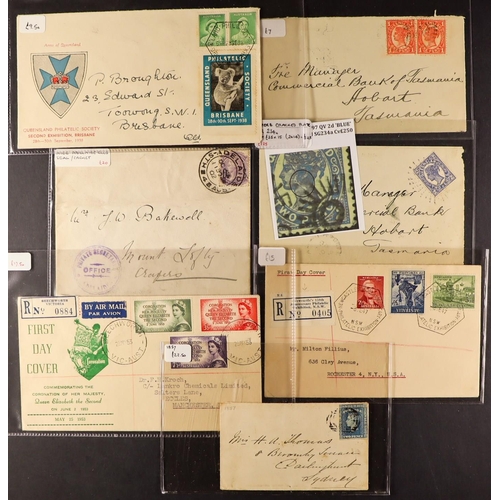 300 - AUSTRALIA 1850's - 1953 COVERS, INCL STATES group of 15 selected items, note New Sth Wales 1857, Que... 