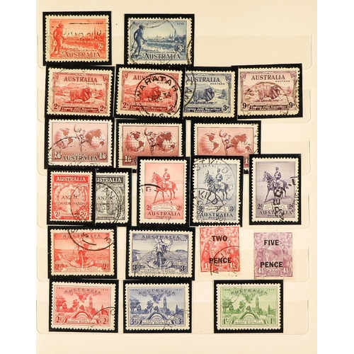 307 - AUSTRALIA 1913-1970's USED COLLECTION in a small album, includes 1913-14 Roos set to 5s, 1915 Roos t... 