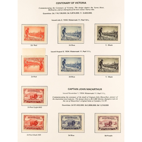 308 - AUSTRALIA 1913-1979 NEVER HINGED MINT COLLECTION in a hingeless album, highly COMPLETE (except Roos)... 