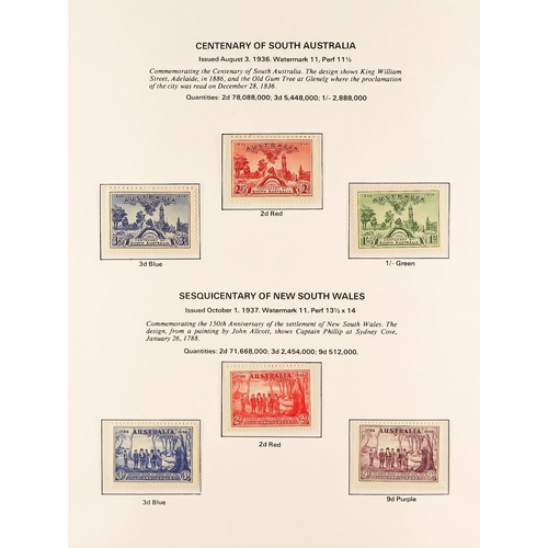 308 - AUSTRALIA 1913-1979 NEVER HINGED MINT COLLECTION in a hingeless album, highly COMPLETE (except Roos)... 